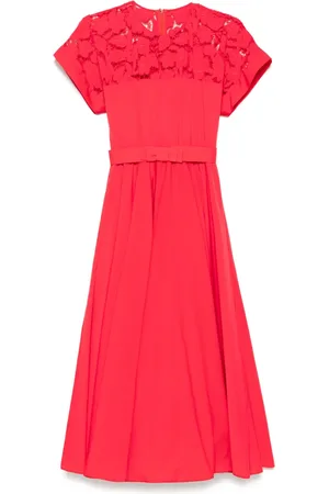 NISSA Lace-panels midi dress