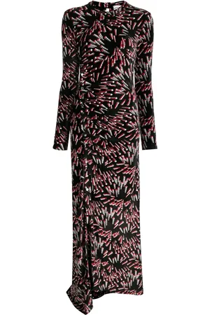Paco rabanne Graphic-print velvet maxi dress