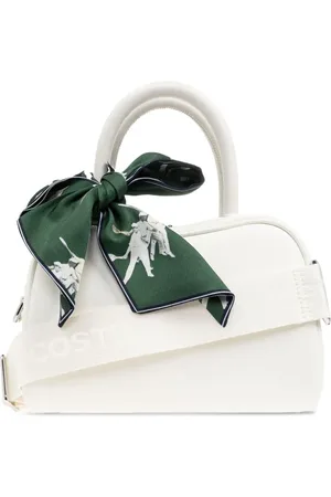 Lacoste Attached-scarf leather tote bag