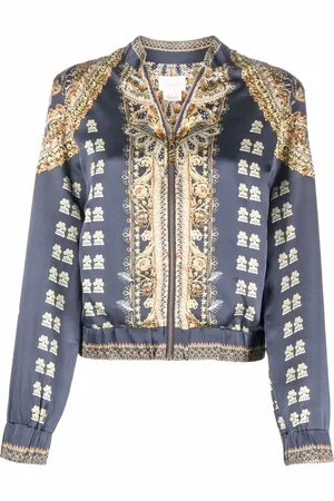 Camilla Graphic-print silk bomber jacket