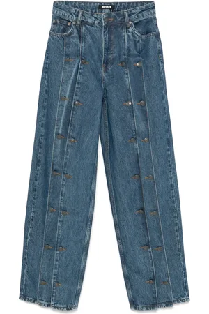 ROTATE Decorative-button jeans