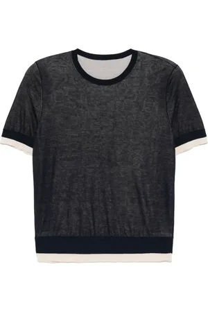 Less Spliced short sleeved knitted t-shirt