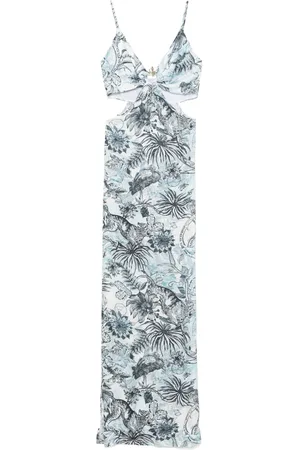 Roberto Cavalli Raso VI Strange jungle maxi dress