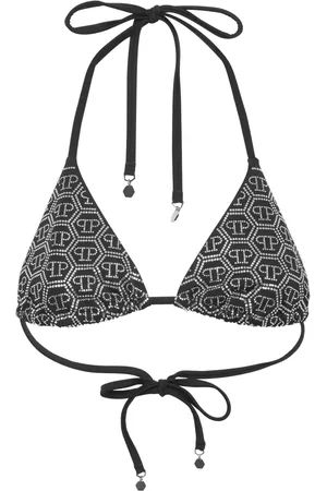 Philipp Plein Rhinestone-embellished triangle bikini top