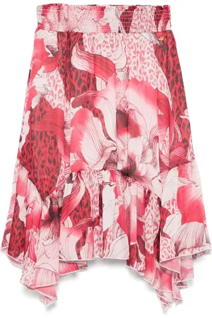 Roberto Cavalli Floral-print chiffon mini skirt