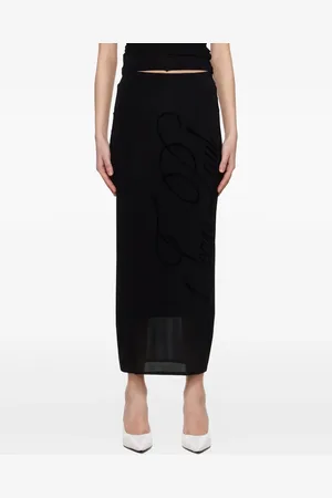 Jean Paul Gaultier Flocked-logo midi skirt