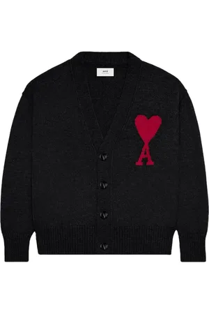 Ami Intarsia-logo wool cardigan