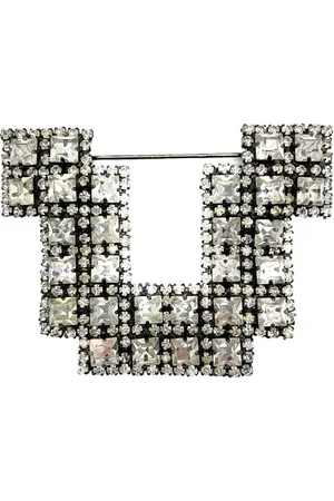 JENNIFER GIBSON JEWELLERY 1980s pre-owned Butler & Wilson Statement Art Deco Crystal brooch
