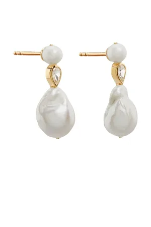 COMPLETEDWORKS Vermeil-plated pearl drop earrings