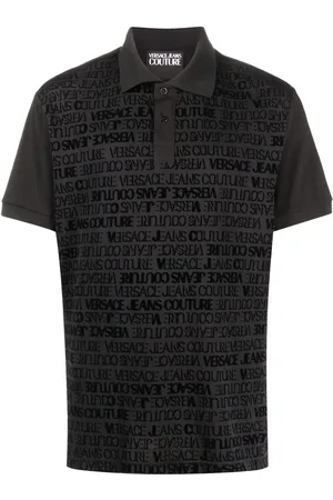 VERSACE Logo-print polo shirt