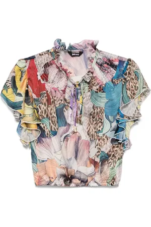 Roberto Cavalli Floral-print chiffon blouse