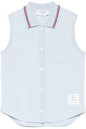 Thom Browne Cotton sleeveless polo top