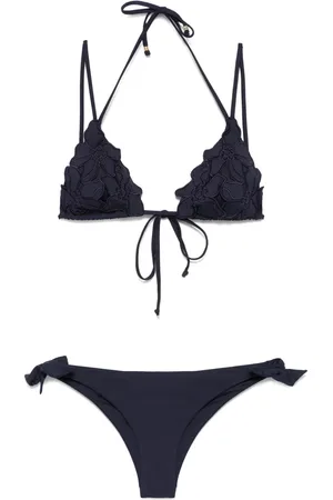 Twin-Set Floral-appliqué bikini set