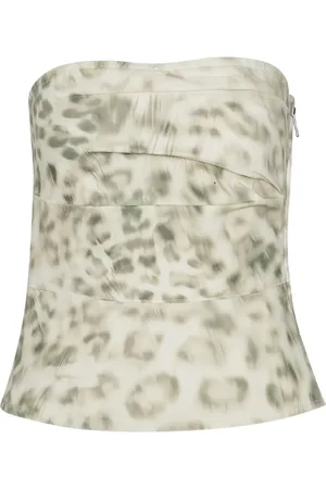 ROTATE Printed denim top