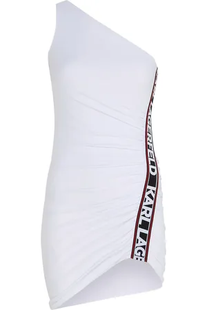 Karl Lagerfeld Logo-tape one-shoulder minidress