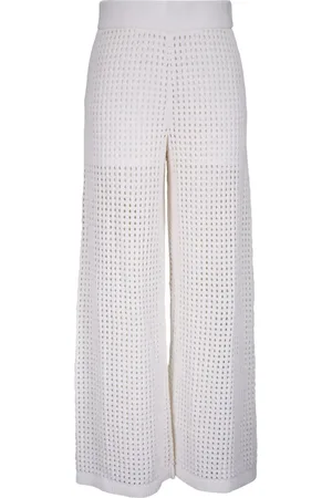 AKRIS Crochet-knit wide-leg trousers