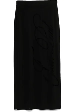 Jean Paul Gaultier Flocked-logo midi skirt