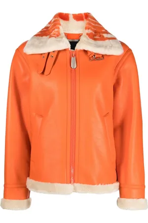 Philipp Plein Faux-leather aviator jacket