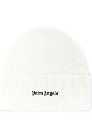 Palm Angels Logo-embroidered ribbed beanie