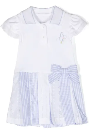 Lapin House Polo-collar piqué-weave dress