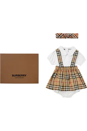 Burberry Checkered cotton babygrow set