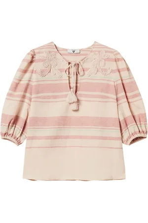 Twin-Set Striped embroidered blouse