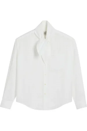 Ami Scarf-collar cotton shirt