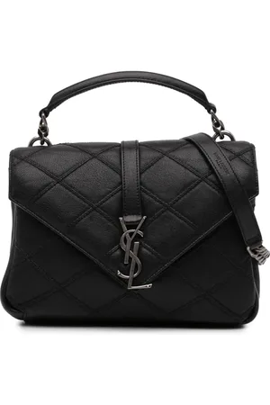 Saint Laurent 2016 Medium Quilted Diamond Calfskin Monogram College satchel
