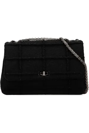 CHANEL 1997-1999 Jumbo Reissue 2.55 Choco Bar Wool Felt Identification Flap shoulder bag