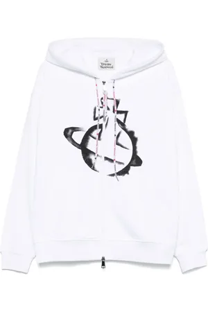 Vivienne Westwood Orb-stencil zip hoodie