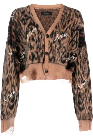 AMIRI Leopard-print cropped cardigan