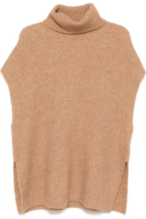 James Perse Waffle-knit funnel-neck tunic