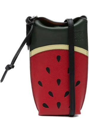 Loewe 2021 Paulas Ibiza Leather Watermelon Gate Pocket crossbody bag