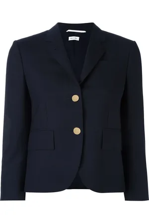 Thom Browne Classic Single Breasted Sport Coat In Navy 2-Ply Wool Fresco