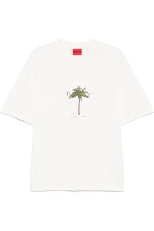 HUGO BOSS Palm-tree print T-shirt