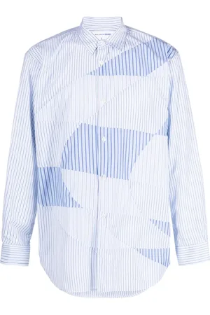 Comme des Garçons Striped panelled long-sleeve shirt