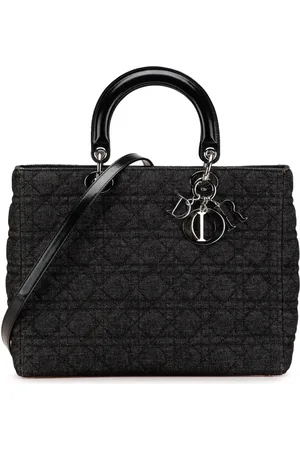 Dior 2000 Large Denim Cannage Lady Dior satchel