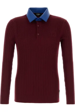 Fendi Ribbed wool polo shirt