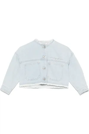 Il gufo Logo-embroidered denim jacket