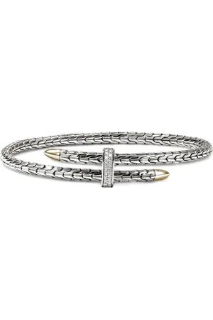 John Hardy Sterling 18 yellow gold Spear Flex diamond cuff