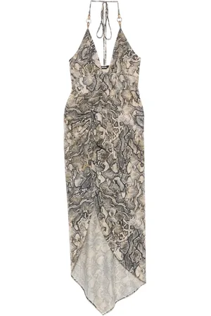 Roberto Cavalli Pyton-print jersey maxi dress