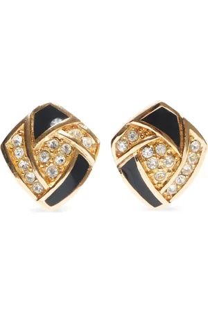 Dior 1990-2015 rhinestone-embellished clip-on earrings