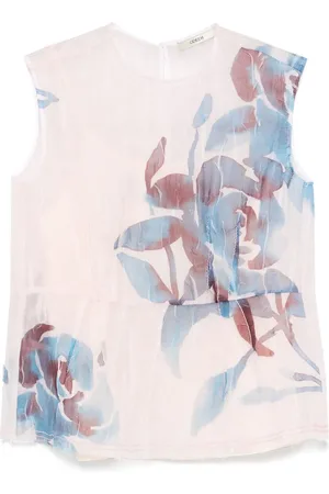 ODEEH Peonie-print top