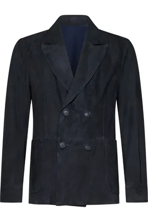 Franzese Leather double-breasted blazer