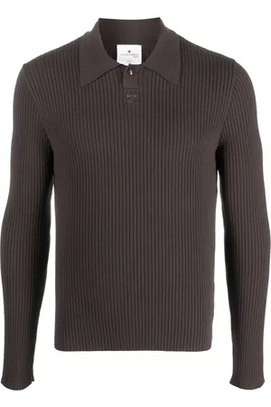 Courrèges Logo-patch ribbed polo shirt
