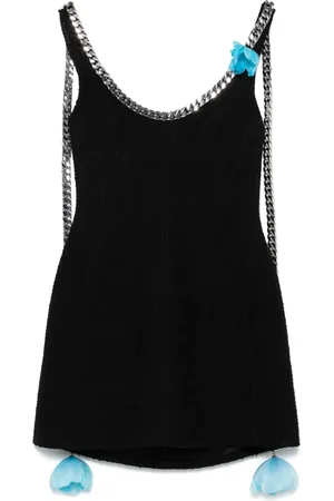 DAVID KOMA Flower Chunky Chain mini dress