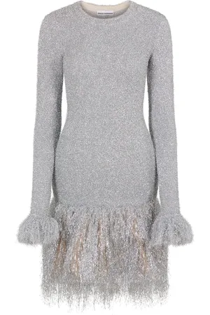 Paco rabanne Frayed glittery minidress