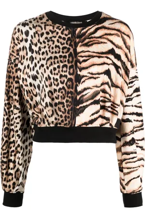 Roberto Cavalli Animal-print long-sleeve blouse