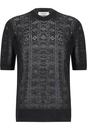 LANEUS Pointelle-knit T-shirt