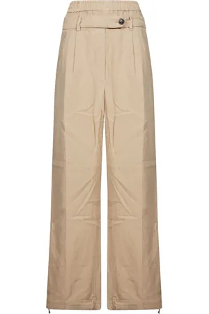 White Sand Pleat-detail trousers